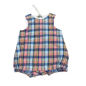 NWT JANIE AND JACK Plaid Bubble Romper Size 3-6 Months
